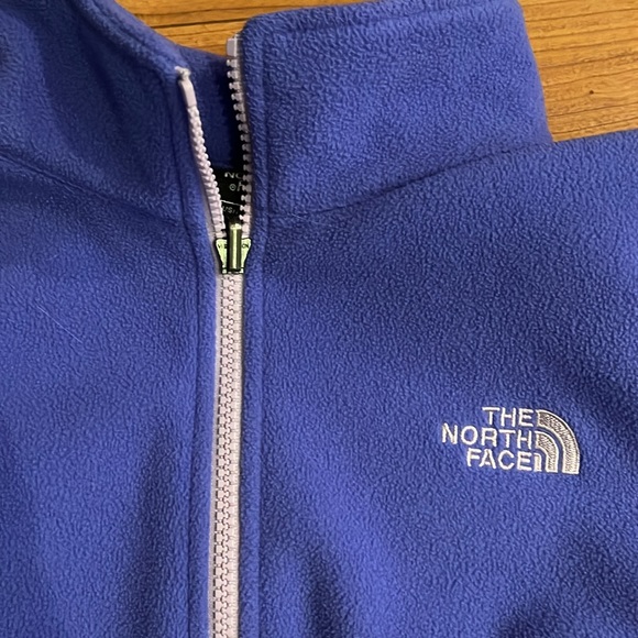 The North Face zip up purple with lavender trim jacket - Picture 2 of 6
